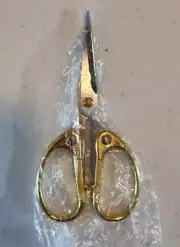 Stainless Steel Office Scissors With Gold Tone Metal Grips - 4.75 Inch