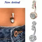Belly Button Bars Barbell Drop Dangle Navel Bar Body Piercing Crystal USN