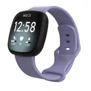 For Fitbit Sense 2 /Fitbit Sense Replacement Wrist Band Wristband Silicone Sports Watch (Light Purple-Large Size)