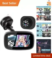 170° Wide View Baby Car Camera with 4.3" Monitor - Secure Infant Monitoring