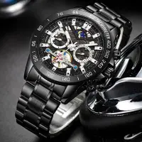 在飛比找Yahoo!奇摩拍賣優惠-現貨手錶腕錶手錶男士高端全自動機械錶防水夜光陀飛輪實心鋼帶多