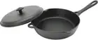 Iwachu Fry Pan with Lid brack 24cm IH Compatible Nanbu Tekki 24112 from JAPAN