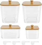 RdjEokf 4 PCS Laundry Pods Container, Large Capacity Dishwasher Pod Holder, Laundry Detergent Powder Container, For Powder, Detergent, Scent Booster Storage, For Laundry Room Organization