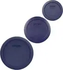 Pyrex Bundle - 3 Items: (1) 7200-PC 2-Cup Blue Plastic Lid, (1) 7201-PC 4-Cup Bl
