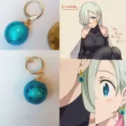 The Seven Deadly Sins Elizabeth Liones Cosplay Prop Princesa Blue Earring Clip
