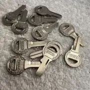 Lot Of 11 New Abus 65/20 KBR Old Padlock Key Blanks Nickel Plated 3 Pin