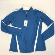 Pebble Beach Men's Jacket Small Blue White Long Sleeve Lined Full Zip Outdoors