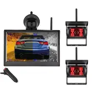2x Wireless Rear View Camera for Bus Truck Caravan Car RV + 5" HD Monitor 12-24V