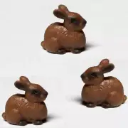 Toy Bunny Rabbit Easter Set/3 Brwn Game Pcs DollHouse Shopp Micro-mini Miniature