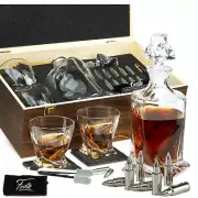 Whiskey Decanter and Stones Gift Set for Men - Whiskey Decanter 2 Twisted Whi...