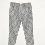NEW Chico's Women's Pull On Skinny Geometric Pants Rayon Black Size 2.5