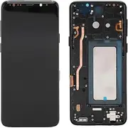 [Black with Frame] Amoled LCD for Samsung Galaxy S9 G960 Digitizer Screen LCD Display Touch Assembly Replacement G960 G960A G960F G960P G960R4 6.2 inch by Qvouaw (Black with Frame)