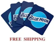 BLUE MOON BELGIAN WHITE ALE 4 NEOPRENE BAR MATS BEER COASTERS NEW