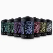 DEVANTI Aroma Diffuser Aromatherapy LED Night Light Iron Air Humidifier Black Fo