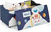 HONEY JOY Kids Toy Storage Bench, Upholstered Toy Organisation Chest with Pulling Strap, 150KG Weight Capacity, PVC Leather Foot Rest Ottoman Stool for Playroom, Bedroom, Living Room (Astronaut)