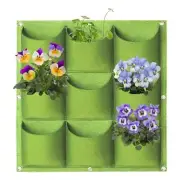 9 Pockets Wall Hanging Planter Planting Grow Bag Vertical Garden Flower Green