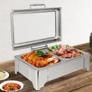 9L Electric Heating Chafing Dish Server Buffet Stove Square Double Compartment