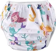 Reusable Adjustable Swim Nappy LARGE-XL (12-20kg/Size 2-5) Girls 'Toddler to Preschool' Premium Cloth Swimming Diaper MYSTIC MERMAIDS_L