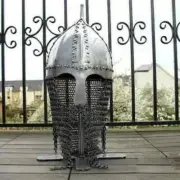 Medieval Knight Helmet Norman Viking Handmade Steel With Chain-mail Replica