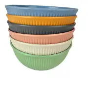 Go Green Bowls-Set of 6 Wheat Straw Fiber Bowls Unbreakable And Reusable Light