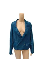 One Teaspoon Size S Blue Cotton Polka Dot Jacket Collar Size 8