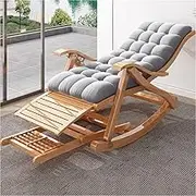 VERYMUSH Upholstered Rocking Chair Folding Chair Garden Recliner Patio Chairs Leisure Chair with Foot Massage Plate,Gliders Upholstered Cozy Armchair(F)