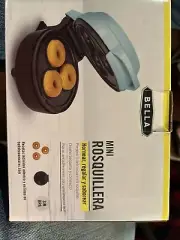 Bella Mini Donut Maker Non-Stick Easy Compact Design Makes 3 Donuts NEW IN BOX