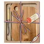 Laguiole Jean Neron Cheese Knife Made in France & Square Serving Board Gift Set