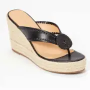 Jack Rogers "Rowan" black 4" platform espadrill wedge sandal size 11 NWT