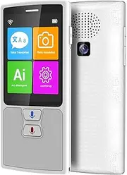 AI Smart Voice Language Translator, WiFi Real Time Translator Device with Touch Screen, Photo Translation, for Business Chat Travel Abroad,White Happy Many Times Lofty Ambition Bathing in Sunlight