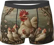 [YANYU] A Brood of Chickens Print Stylish Men Briefs Breathable Stretch Lightweight Comfortable for All Day Wear