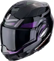 Scorpion EXO-Tech Evo Conquer, modular helmet , color: Black/Grey/Purple/Green , size: XXL
