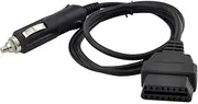 OLLGEN 1M/3.3ft Car OBD2 Vehicle ECU Emergency Power Supply Cable Car Memory Save Any 12V DC Power Source with Cigarette Lighter to OBD Female Connector Cable Adapter Black