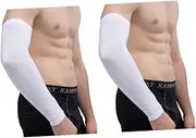 2pcs Compression Elbow Pads for Sports Men's Arm Sleeves Sun Protection Elastic Elbow Guard Sleeves for Pain Relief Breathable Protectors Size (