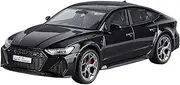 Die Casting 1:24 for Audi RS7 Darth Vader Simulation Alloy Car Model Miniature Sound and Light Pull-Back Model Vehicle Ornaments Presents Ornaments(Black)