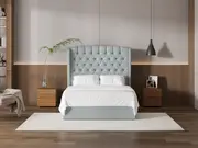 My Style Winged Headboard & Slimline Base - Double / Duckegg / Gas Lift Base