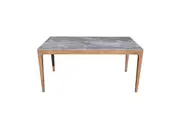Design Square Rectangle Wooden Dining Table 160cm Paladina Look - Walnut & Grey