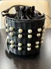 Kate Spade x Target Basket Bucket Bag Pearl Embellished Black Purse - NEW