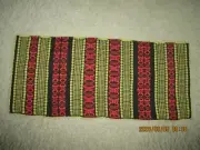 Vintage Woven Table Runner 31" x 13-1/2" Black Yellow Pink New