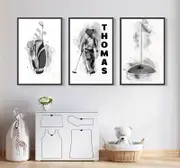 [Namly Design] Personalised Poster - Golf Art / Set of 3