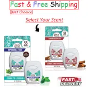 GuruNanda Expandable Waxed Dental Floss for Gentle,55 Yards - Select Your Scent.