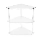 HG Acrylic Corner Side Table Small 3 Tier Triangular End Table For Living Room