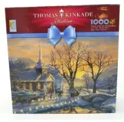 Thomas Kinkade Studios - Holiday Evening Sleigh Ride 1000pc Puzzle w/Poster NIB