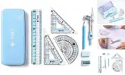 8 Pcs Compass/Math Set for Students with Shatterproof Storage Box, Geometry