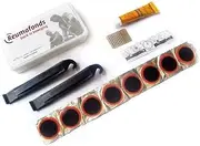 AIMALL Bike Tyre Tire Tube Puncture Repair Tool Kit – Lightweight Bicycle Tube Patch Set with Glue, Grinding Film, and Tools for Road, Mountain, and Fixed Gear Bikes