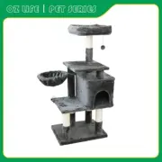 Solid Wood Cat Tree Chipboard Flannel Cat Scratching Tree - Abode Tower Condo