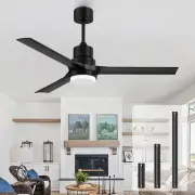 Ceiling Fans with Lights, 52 Inch Black Ceiling Fan with Light and Remote 3 C...