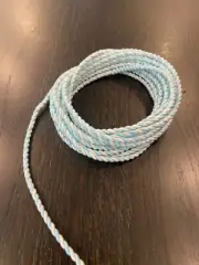 LIGHT BLUE - WHITE 6MM Twist Cord 2-PLY Trim 100% Polyester (4 YARDS)