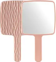 Jasefa Hand Mirror, Handheld Mirror with Handle for Makeup, Portable Cute Hand held Mirror for Shaving, Travel Men & Women(Pink)
