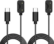 YOFUNTLE Compatible for Samsung Galaxy Fit 3 Charger Cable Smartwatch Fast Charging (Type C, 2 Pack)